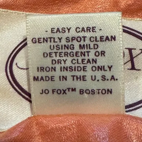 Vintage Jo Fox Boston Teal and Peach Shimmer Belted Trench Rain Coat Size Medium - Picture 8 of 8